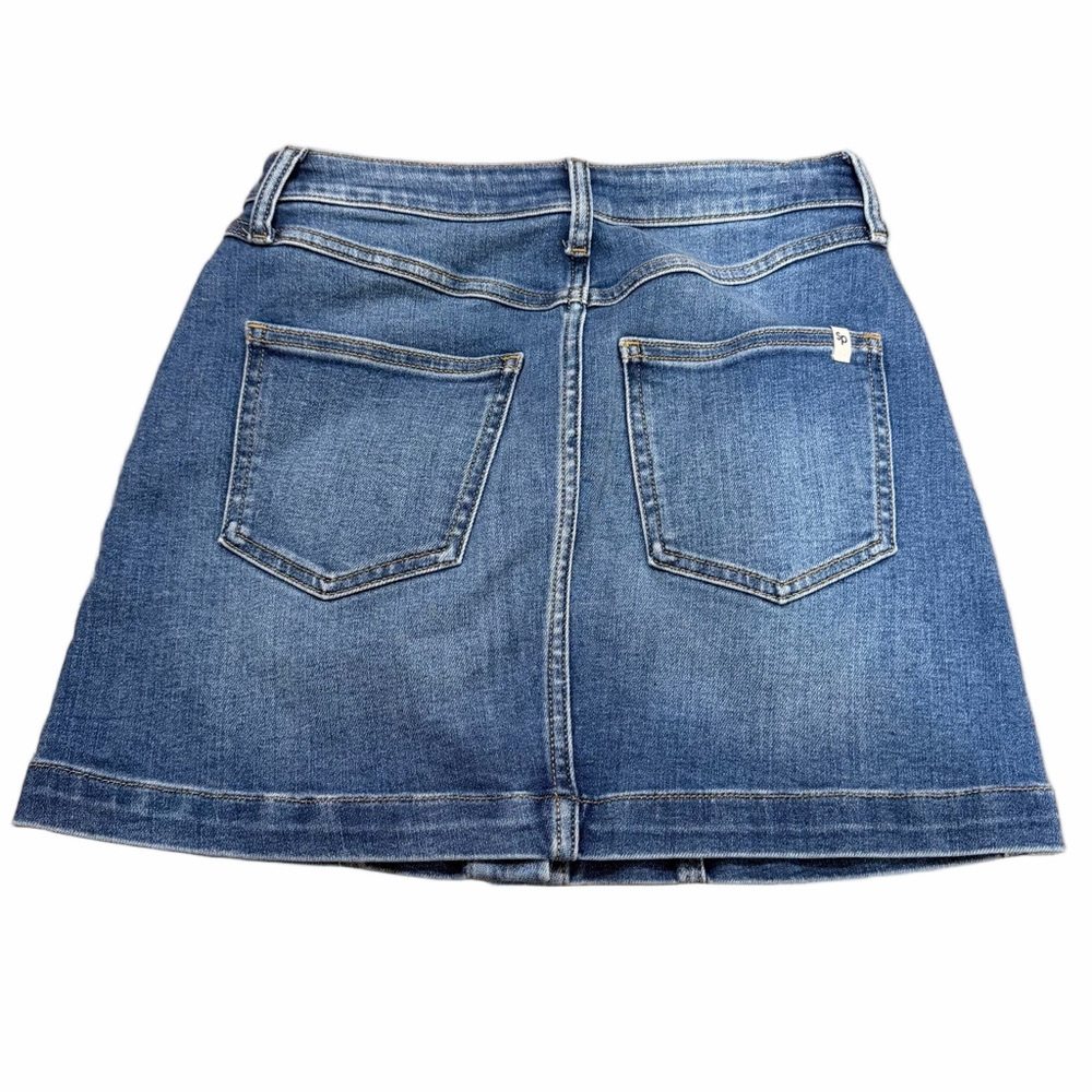 Sneak Peek Blue Denim Buttoned Skirt Size Small - Picture 7 of 14